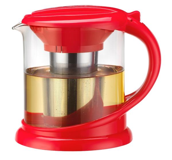 Teekanne  New Bistro 1,0L mit Teesieb - rot